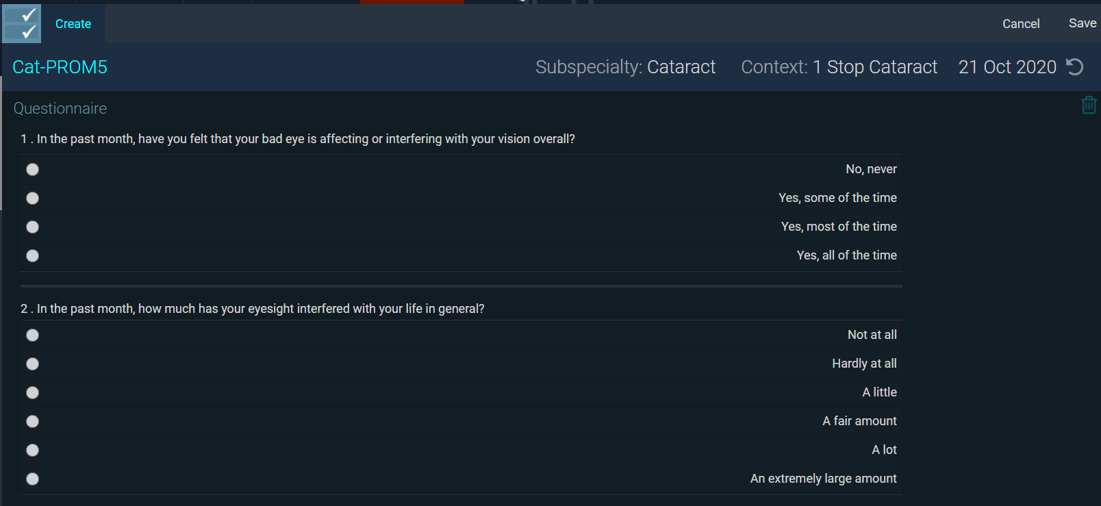 Cat-PROM5 – OpenEyes Training Hub